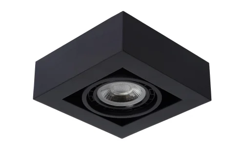 Светильник накладной Zefix 09120/12/30 Lucide чёрный 1 лампа, основание чёрное в стиле современный квадратный фото 2
